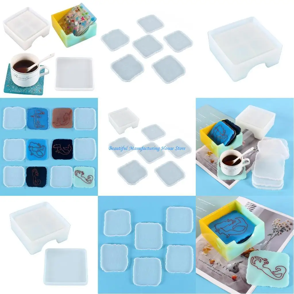 

E56A Epoxy Resin Molds Square Silicone Molds DIY Crafts Ornament Tool for DIY Resin Artwork, Home Decorations
