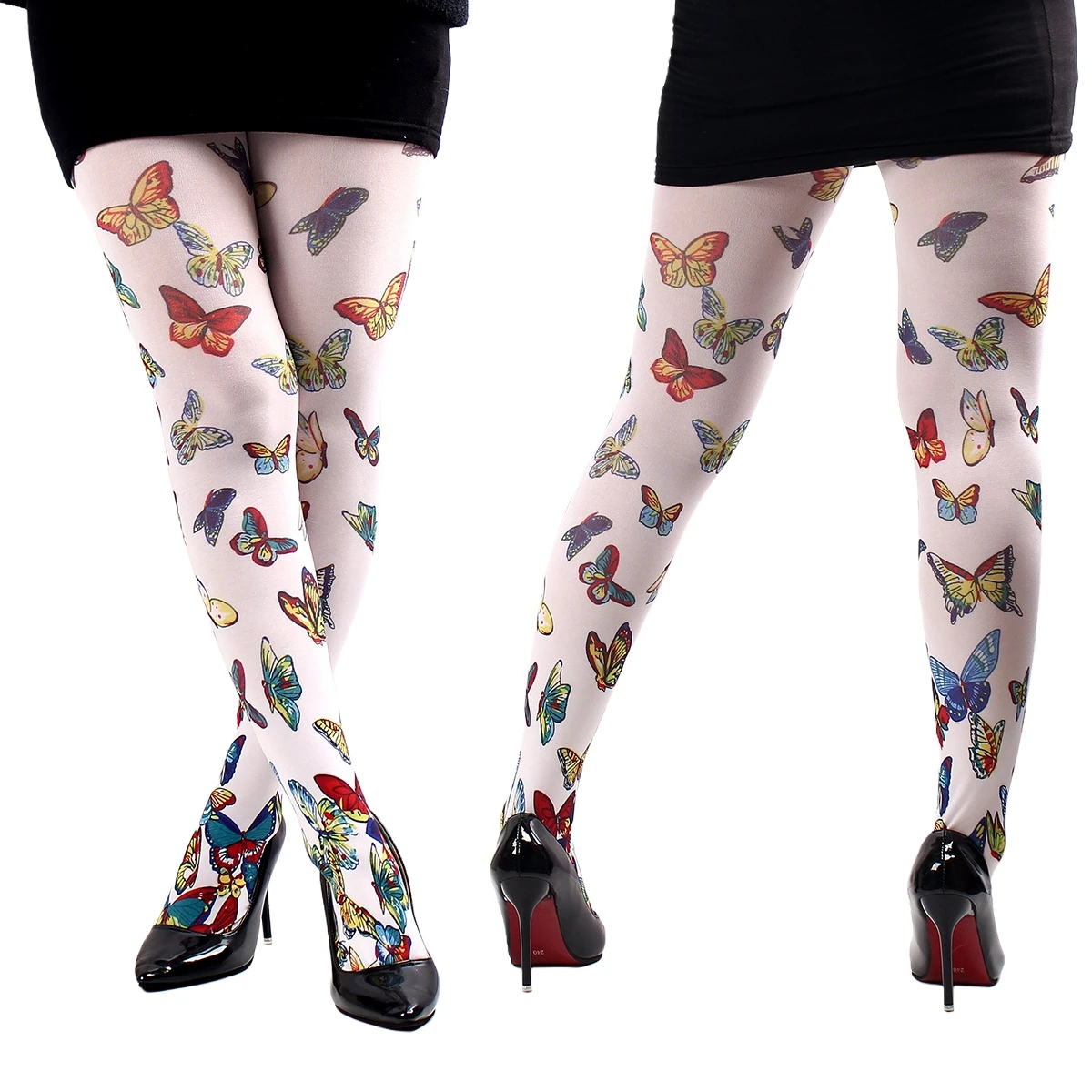 

Непрозрачные колготки с принтом бабочки и розы для женщин, косплей Y2k, тонкие колготки для девочек, шикарные чулки в стиле ретро