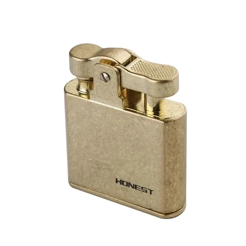 Honest High-end Kerosene Lighter Vintage Retro Copper Lighter Press Ignition Cigarette Accessories Men’s Gift