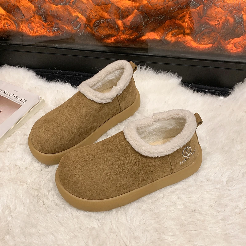 

Flat bottomed Boken shoes women's snow boots 2025 winter new popular shoes with plush cotton shoes