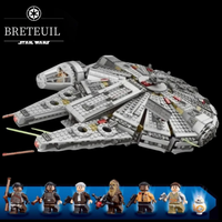Hot Toys New Space Millennium Toy Space Millennium Warship 75105 75389 Falcon Spaceship Set Building Block Model Children's Gift