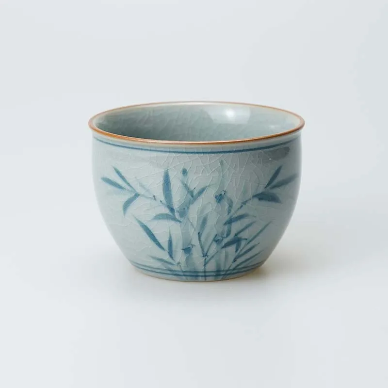 

Ceramic Teacup, Hand Painted Pastel, Porcelain Kung Fu Teacup