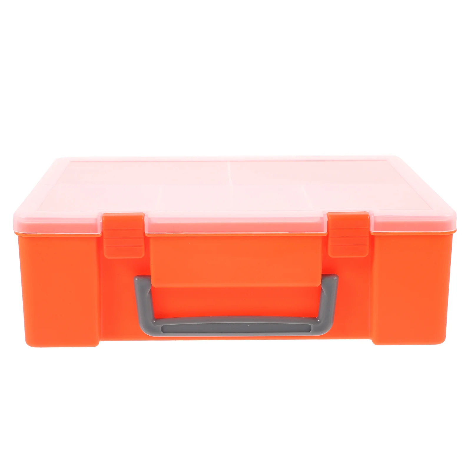 Plastic Parts Organizer Boxes Electronics Components Supplies Orange Color Tray Rectangle Storage Tool Box Home Use