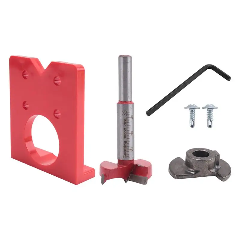 PZHI-35Mm Hinge Jig Drill Guide Sets Door Hinge Drill Hole Cutter Concealed Hinge Jig With Bit Positioner For Furniture Wood