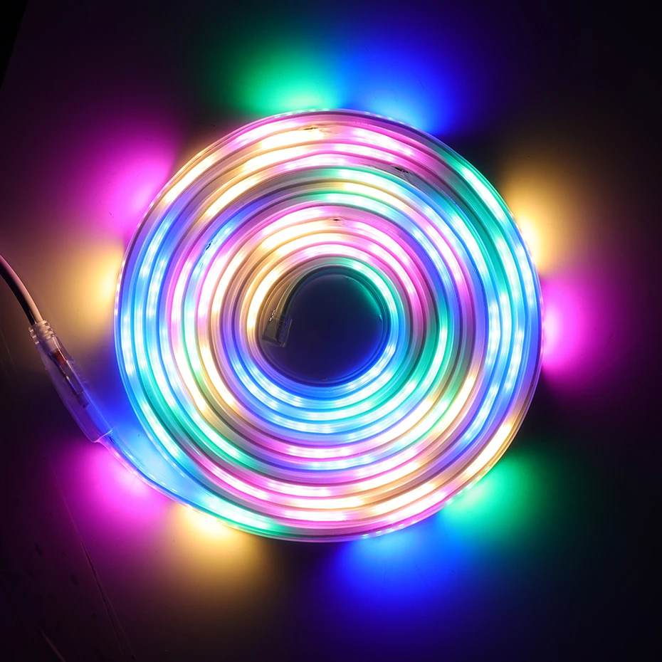 48 96 144LEDs/m Multicolor Led Ribbon 6 Colors Chasing LED Lights Strip 220V Flexible Tape Lamp Waterproof For Home Decoration