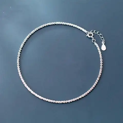 여성을위한 100% 925 스털링 실버 스네이크 체인 진주 Anklets 패션 실버 925 쥬얼리 도매 DA387