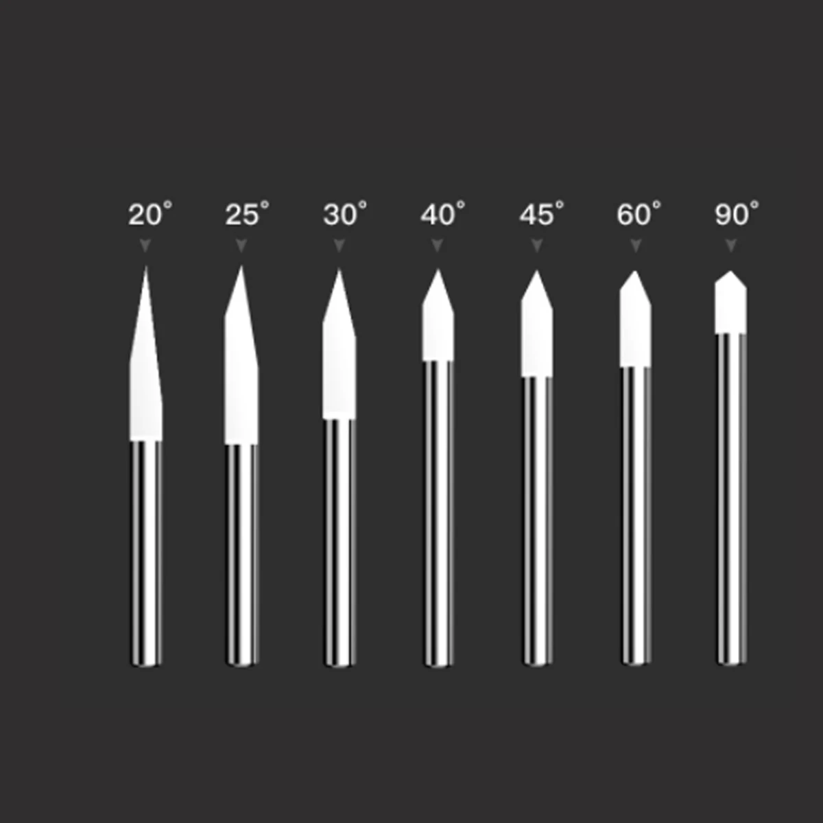 1pcs Engraver Tungsten Carbide V Router CNC Flat Bottom Carving Engraving Bits 3.175mm 0.1/0.2/0.3/0.4/0.5mm For Alu Metal Carve