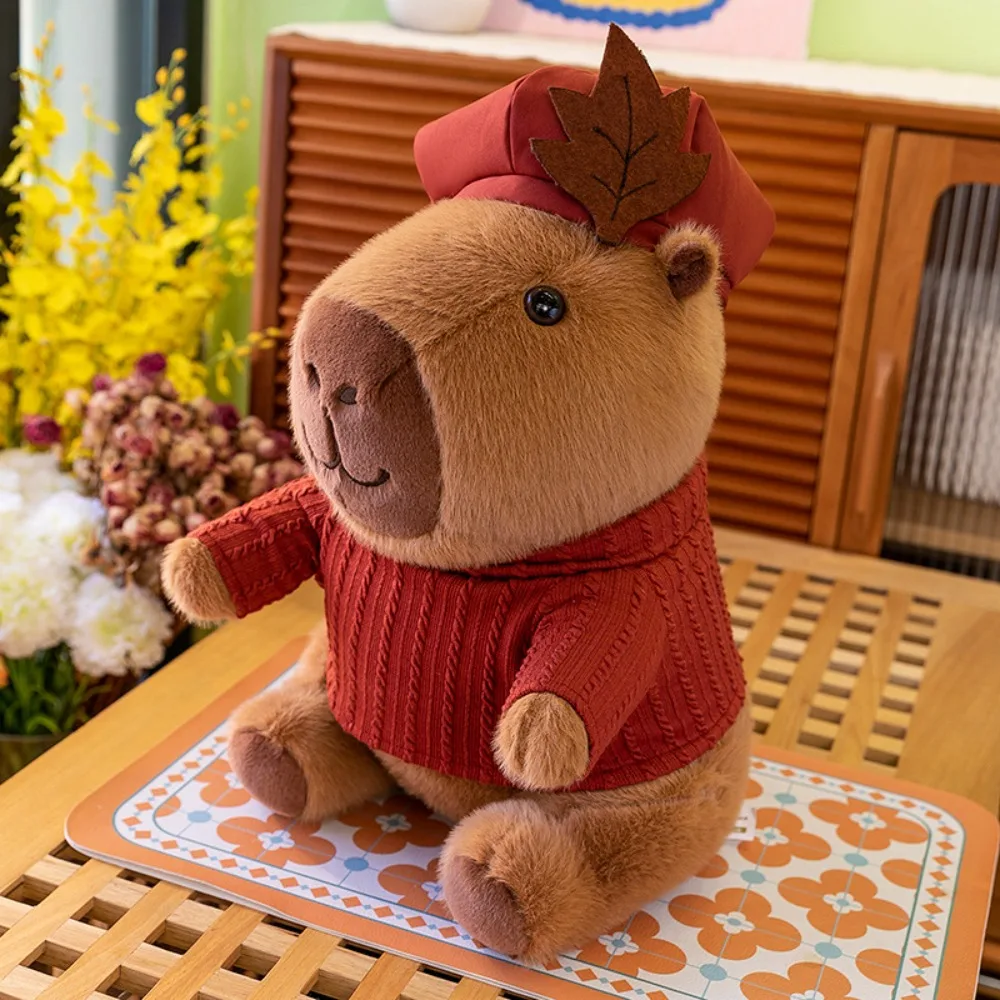 Peluche Capybara Kawaii, jouet de dessin animé, beurre moelleux, simulation de Noël