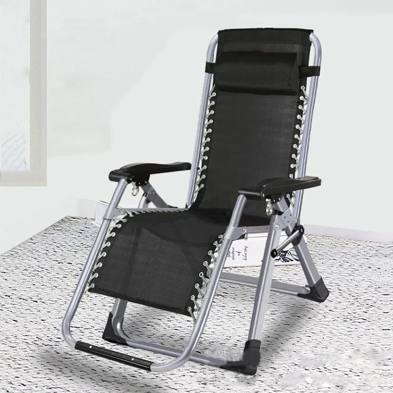 Office single lunch break folding recliner portable outdoor garden recliner folding bed chair lightweight high quality chair