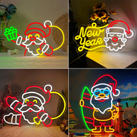 Santa Claus Neon Light Christmas Neon Sign Room Wall Decor Neon Christmas Party Celebration Gift Room 5V USB Powered