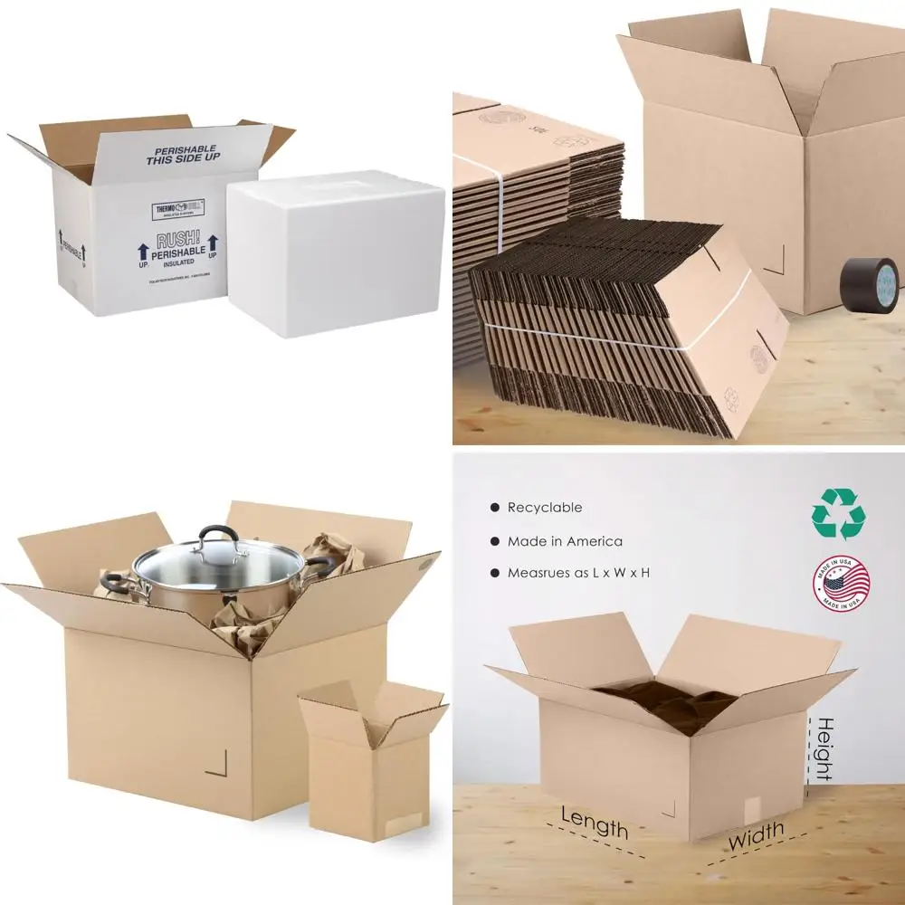 Large Insulated Shipping Carton with Foam for Cold Storage, 19x12x12.5, White, Ideal for Temperature Controlled Shipments