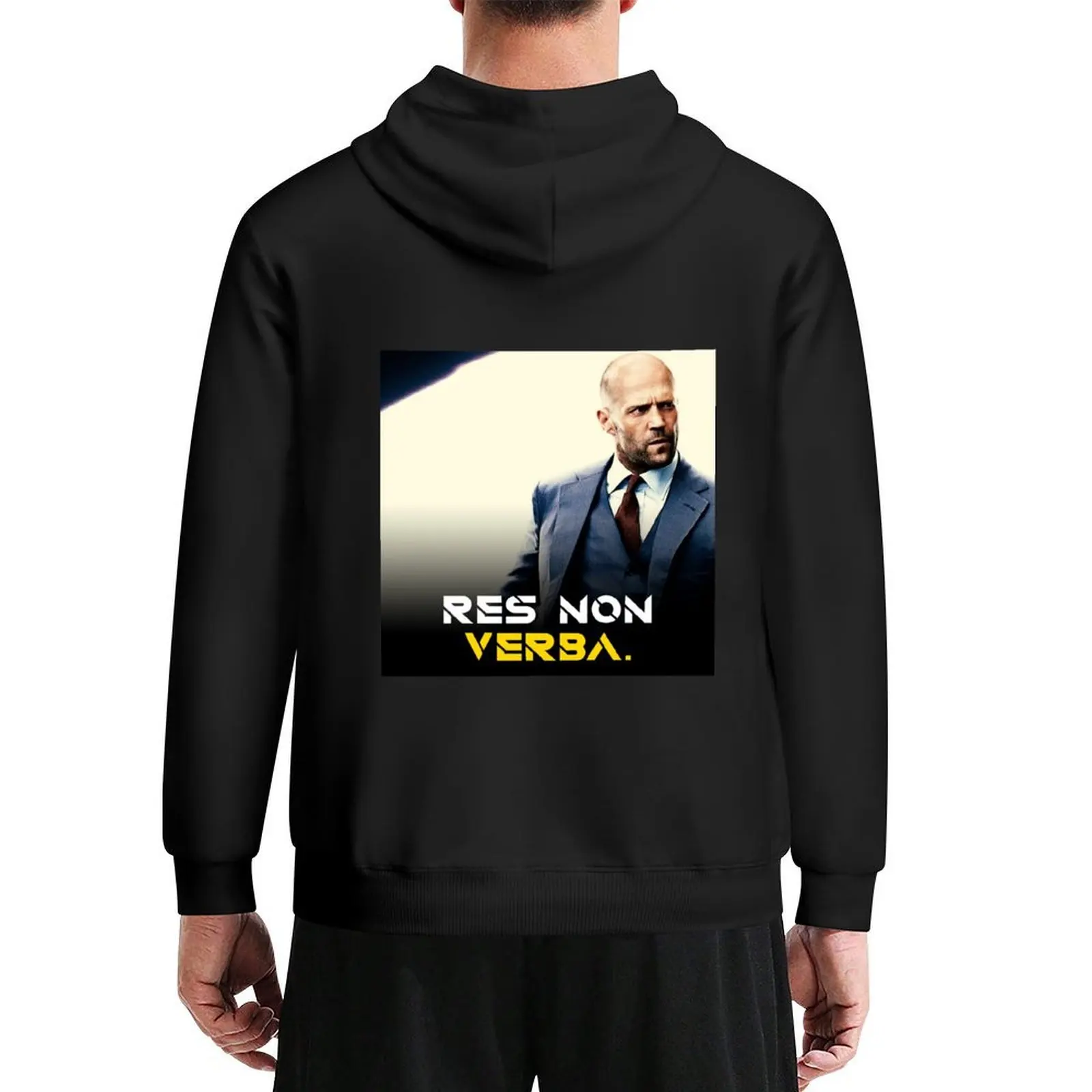 

Retro Vintage Jason Statham Motivational Quote Res Non Verba Gift For Everyone Hoodie blouse tracksuit men