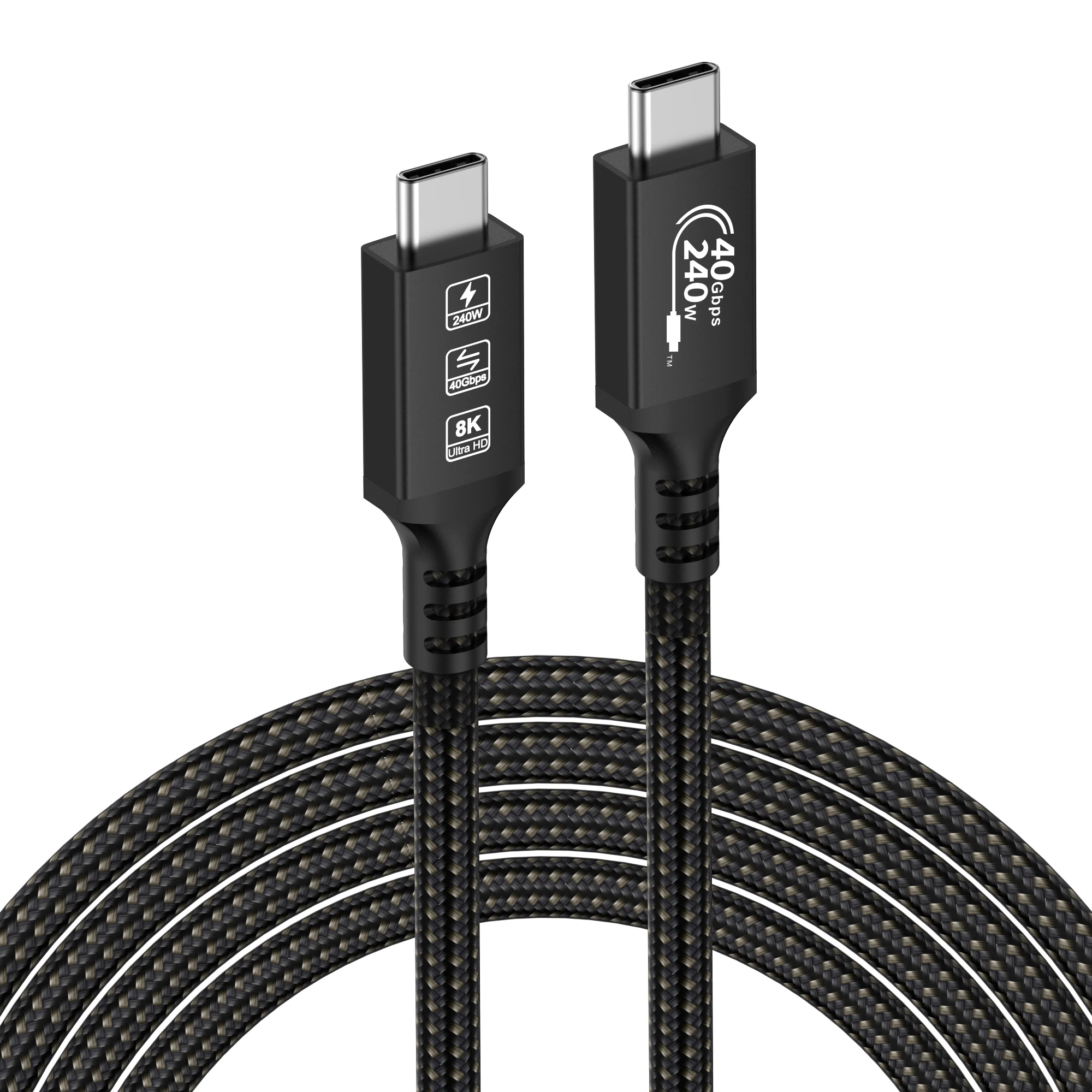 Kabel USB4 40 Gb/s Thunderbolt 4 Typ C 8K 60 Hz 240 W Kabel do szybkiego ładowania Kabel Thunderbolt 3 USB C do USB C Kabel do przesyłania danych do iPhone 15 Pro — zdjęcie produktu 7