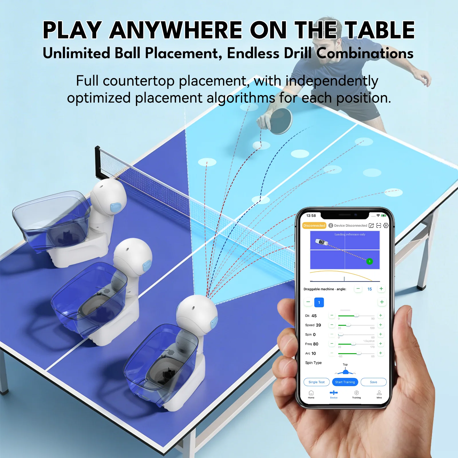 สินค้าใหม่ปี 2026 PUSUN Smart  - Table Tennis App บทวิจารณ์และราคา