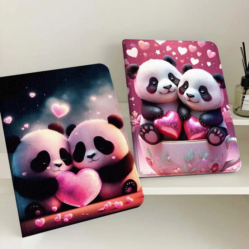 

Panda Art Flower Love Heart For Apple iPad Pro Air 13 2 7th 6th 2025 M2 M3 M4 M512.9 13 inch Foldable Tablet Case Gift