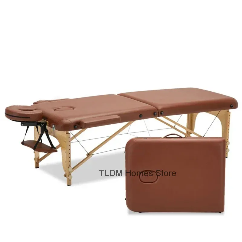 Portable Massage Acupuncture Physical Therapy Tattoo Bed Beauty Salon Folding Massage Bed Salon Furniture Wooden Massage Tables