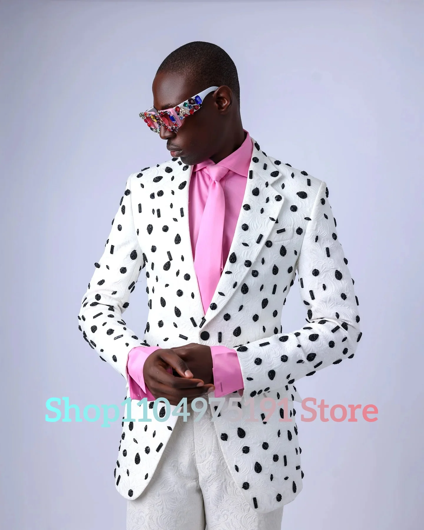 Delicate Crystal men's suit Temperament 2-piece Men's Suit Performance outfit Evening Dress Special Occasion Gowns Party Gowns