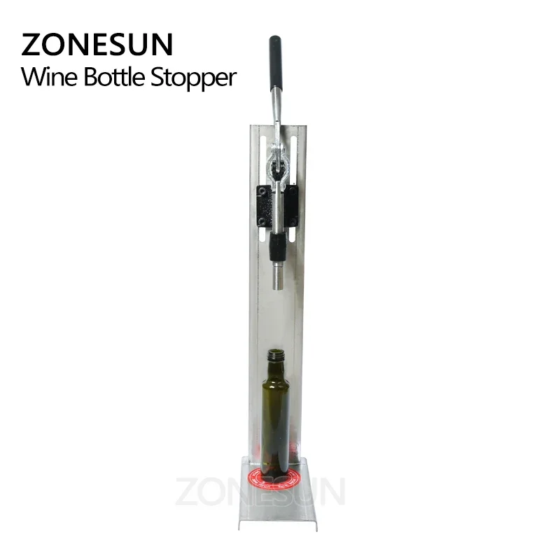 ZONESUN คู่มือสแตนเลส Corkers ไวน์ Corking เครื่อง Capping เครื่องมือ Brewed ขวดไวน์ Cork กดใส่เครื่อง