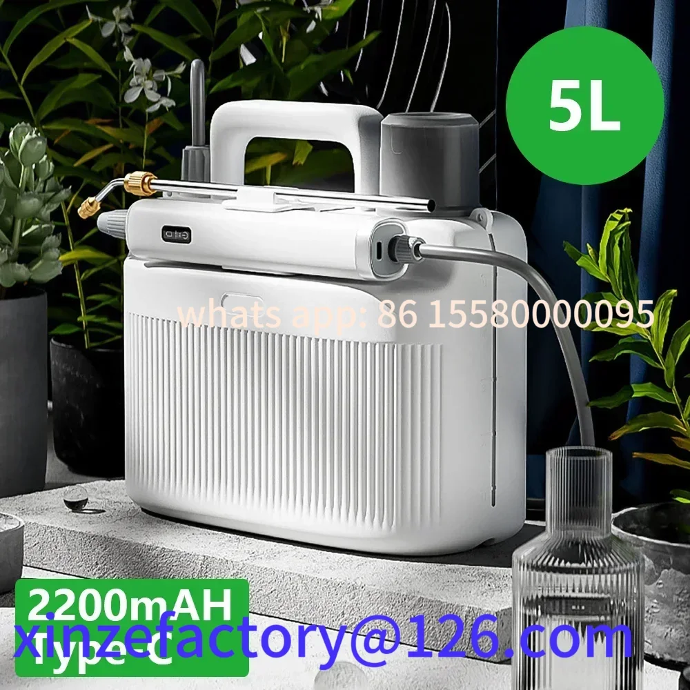 

Customizable 5L Electric Watering Can Sprayer Type-C Rechargeable Disinfection Pesticide Dispenser One-button