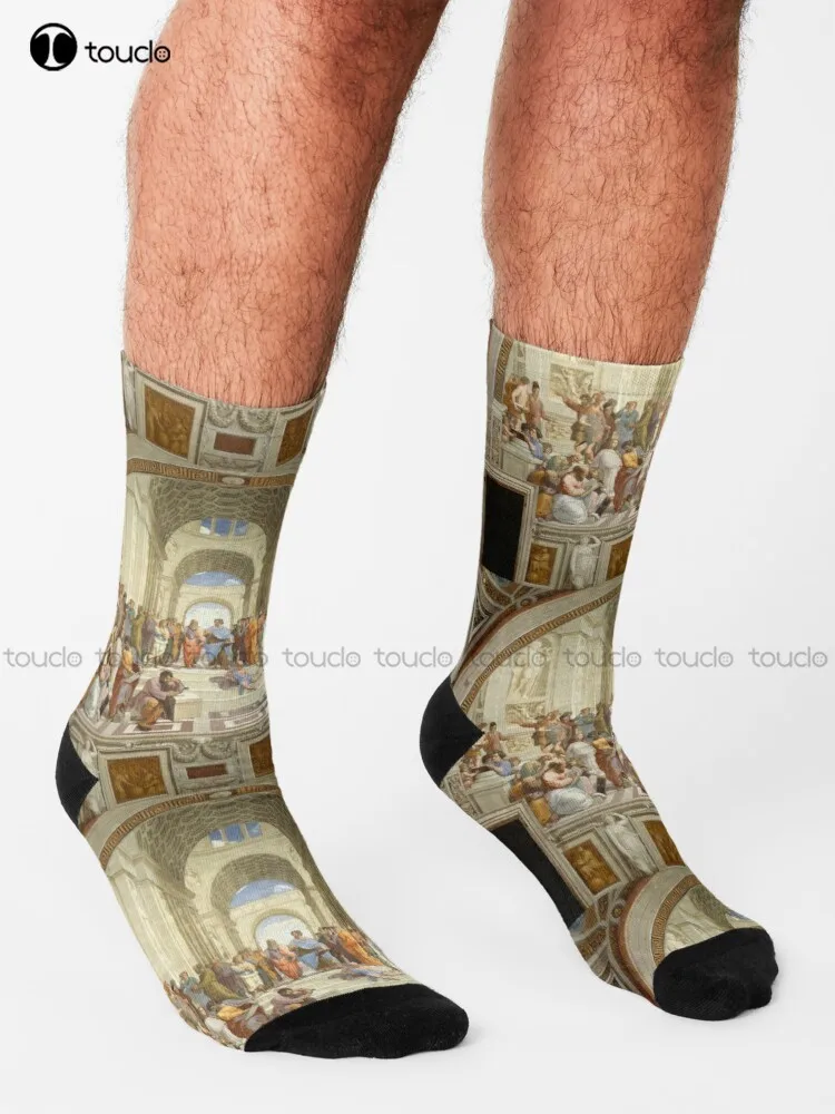 School Of Athens By Raphael Socks Novelty Socks For Women Personalized Custom Unisex Adult Teen Youth Socks 360° Digital Print