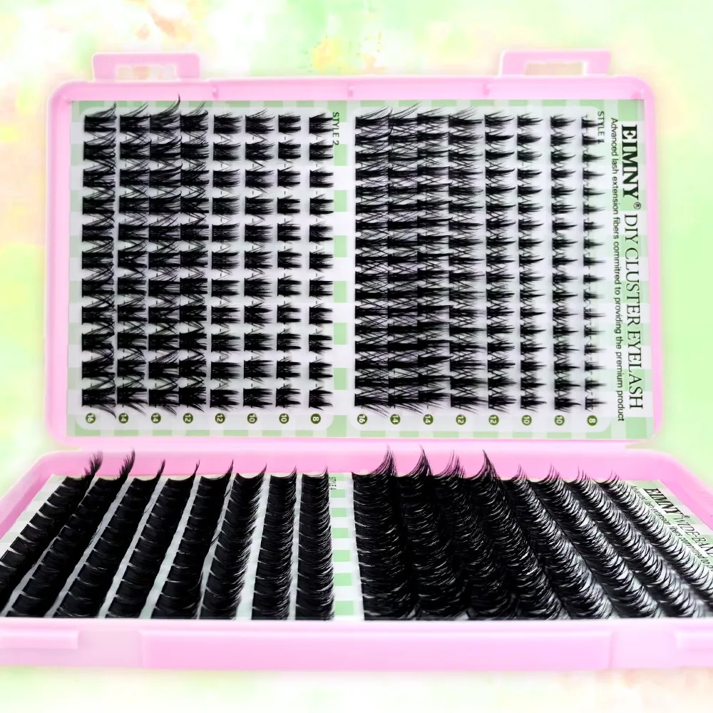 

8-16mm Length False Eyelashes Natural Look Wispy Style DIY Lash Extension Kit Cluster Design Bond and Seal Fake Eyelash