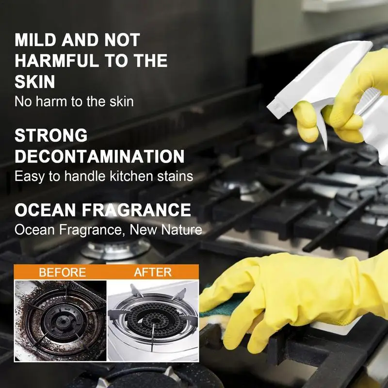 Heavy Oil Stain Cleaner Kitchen Powerful Stain Removal Cleaner Rinse Free Bubble Cleaner Kitchen Grease Cleaner Stain Remover