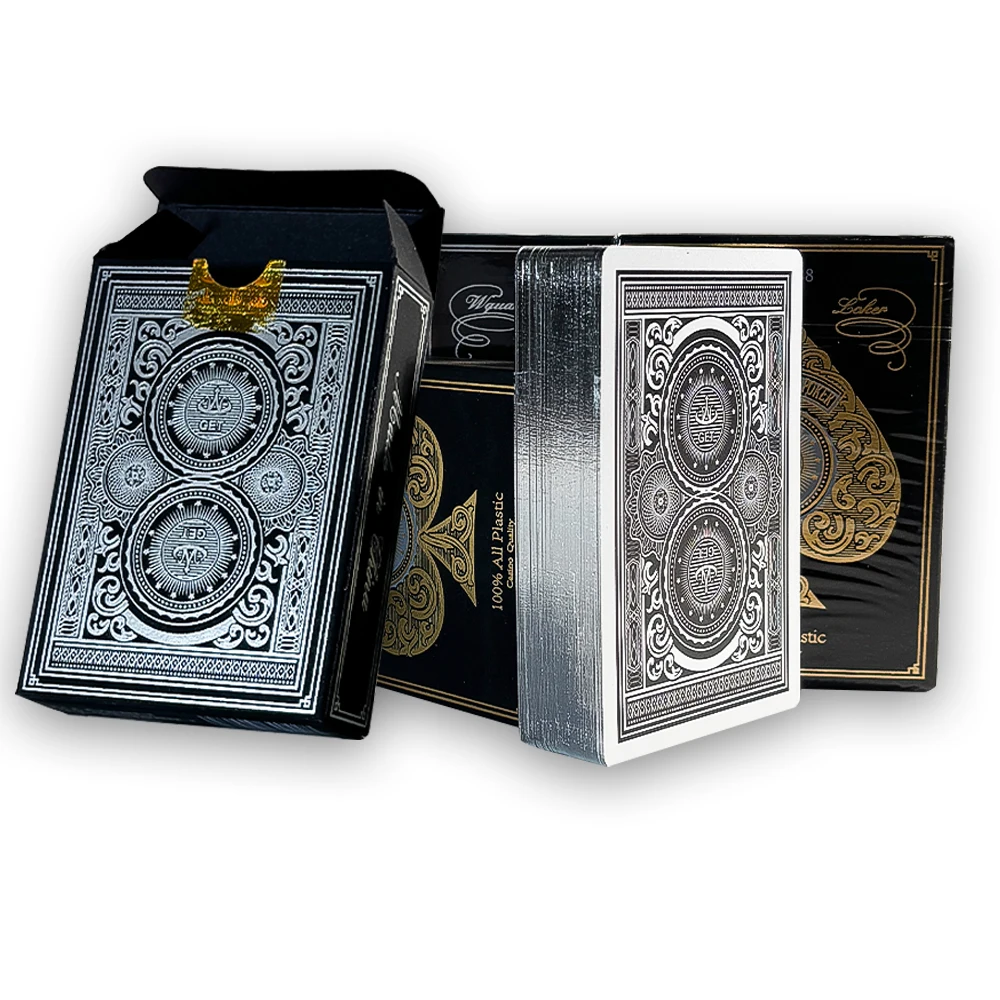 Premium Gold Edge Silver Edge Playing Cards PVC Plastic Waterproof Durable Poker Cards Large Character Deck of Cards for Parties