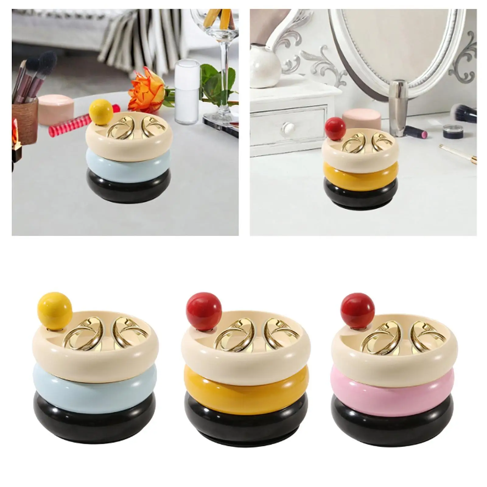 

Rotatable Jewelry Box Stylish Lightweight Cosmetic Storage Dresser for Tabletop Bedside Table Office Dressing Table Gift for Mom