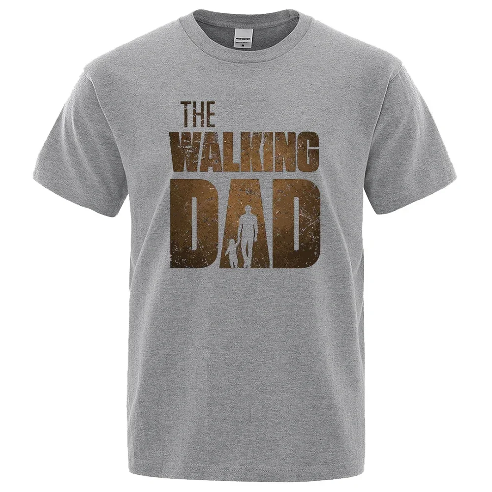 The Walking Dad Funny Street Printed T-Shirts Men Kids Fashion Tshirt Loose Oversized Cotton Short Sleeves Casual Hip Hop Tees