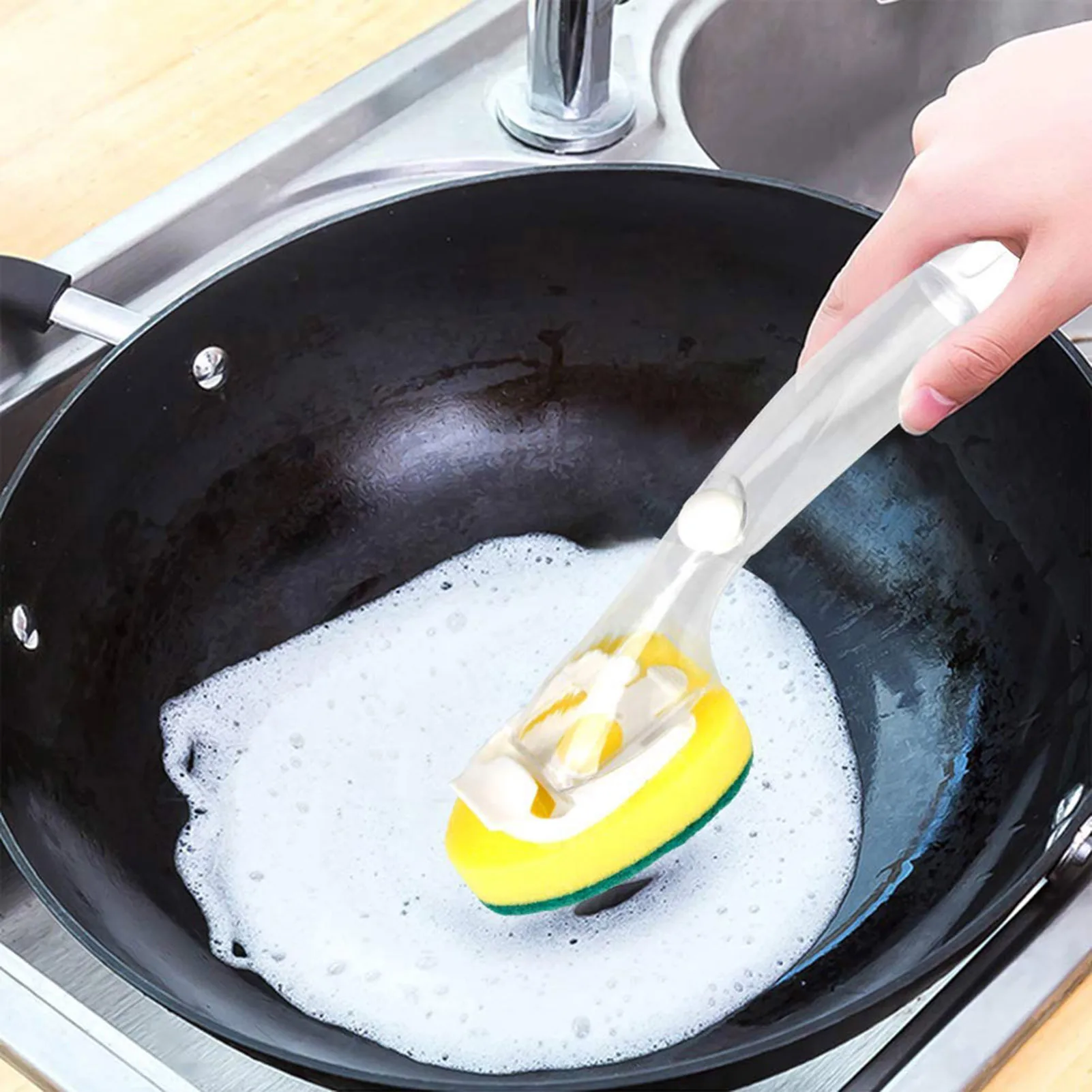 1/8Pcs Sponge Wipe Household Cleaning Brush Sponge Dish Scrubber Brush Cleaning Dishware Sponge For Cookware Cookers Cleansing
