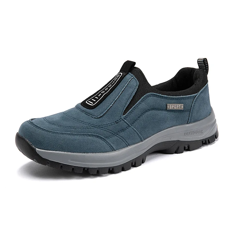 Outdoor Hiking Shoes Men Sneakers Winter Slip on Casual Men Shoes Breathable Suede Leather Shoe Anti-skid Walking Shoes Footwear