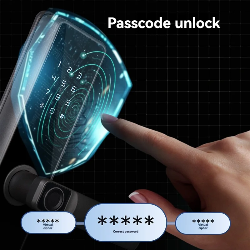 Tuya Zigbee スマートドアロック指紋屋内パスワード指紋リモートロック解除キーカード改ざんアラームバッテリー駆動 Work-Y47A