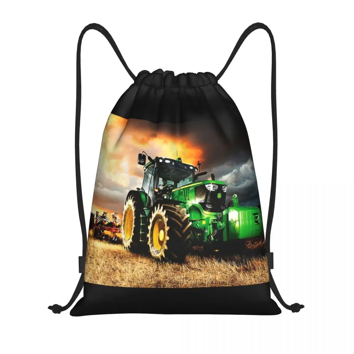 

Tractor Drawstring Backpack Women Men Sport Gym Sackpack Foldable Shopping Bag Sack