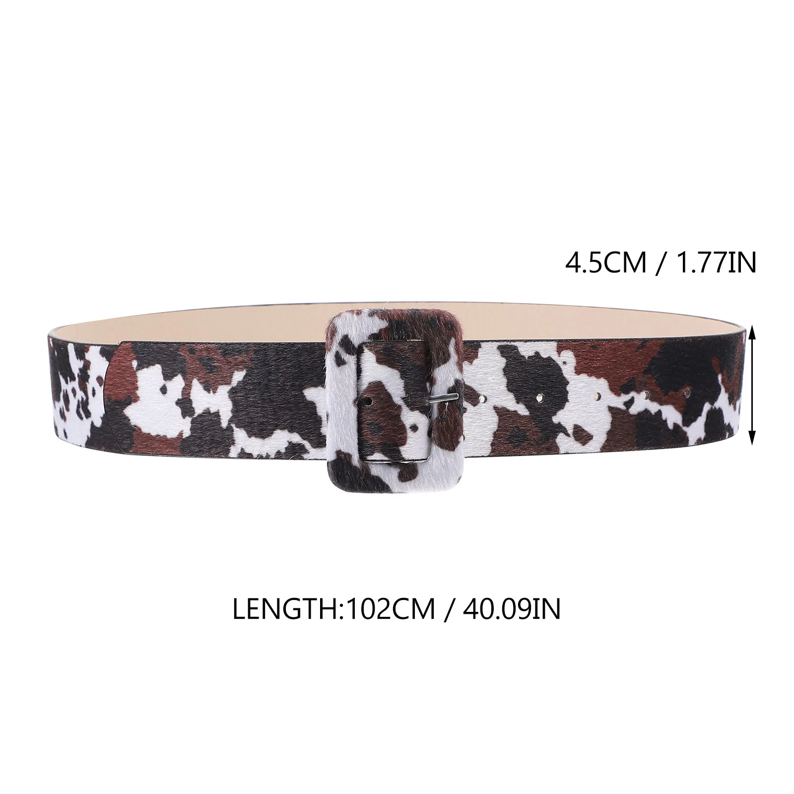 Belt Jeans Decor Cow Pattern Wristband Belts Pants Faux Printing Dress PU Waist