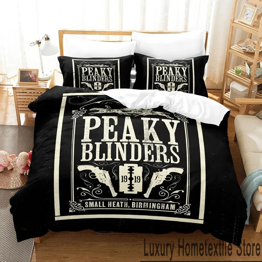 3D cetak Fashion Peaky TV Blinders Set tempat tidur anak laki-laki perempuan Twin Queen ukuran King selimut penutup sarung bantal tempat tidur anak laki-laki Dewasa kamar tidur