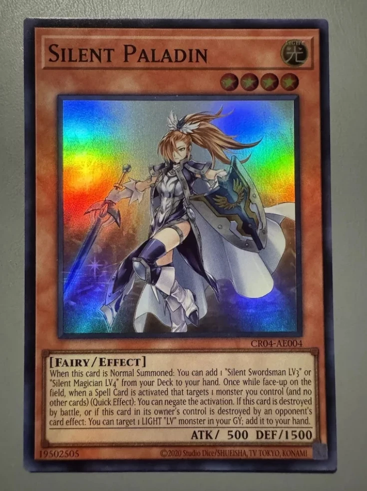 Yugioh-モンスターの決闘カード,カード,サイレントパラディン,コナミ,CR04-AE004,超レア,アジアンイングリッシュコレクション