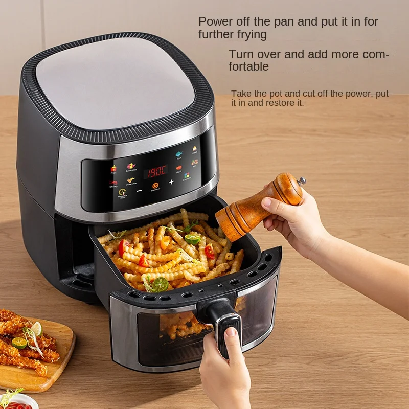 Visualair fryerhouseholdmulti-function touchscreenlargecapacitystainlesssteelelectricfryerair fryers airfryer  bear air fryer