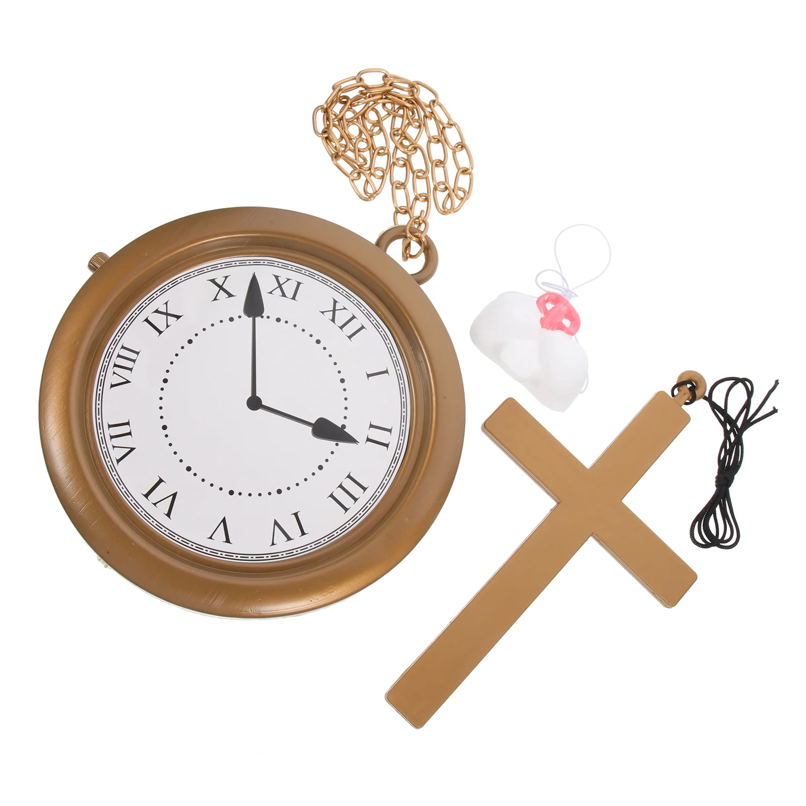 1 Juego de accesorios de Cosplay de nariz de conejo, suministros para fiestas, disfraz de hippy, accesorios de Cosplay para Halloween, colgante de reloj