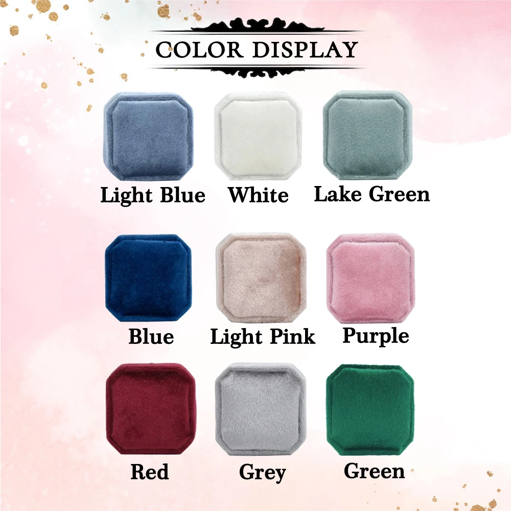 Personalizowane Pudełko na Obrączki Ślubne Kwadratowe Aksamitne Pudełko na Pierścionki Podwójne Pudełko na Pierścionki Personalizowane Pudełko na Obrączki Ślubne Pudełko na Pierścionek Zaręczynowy