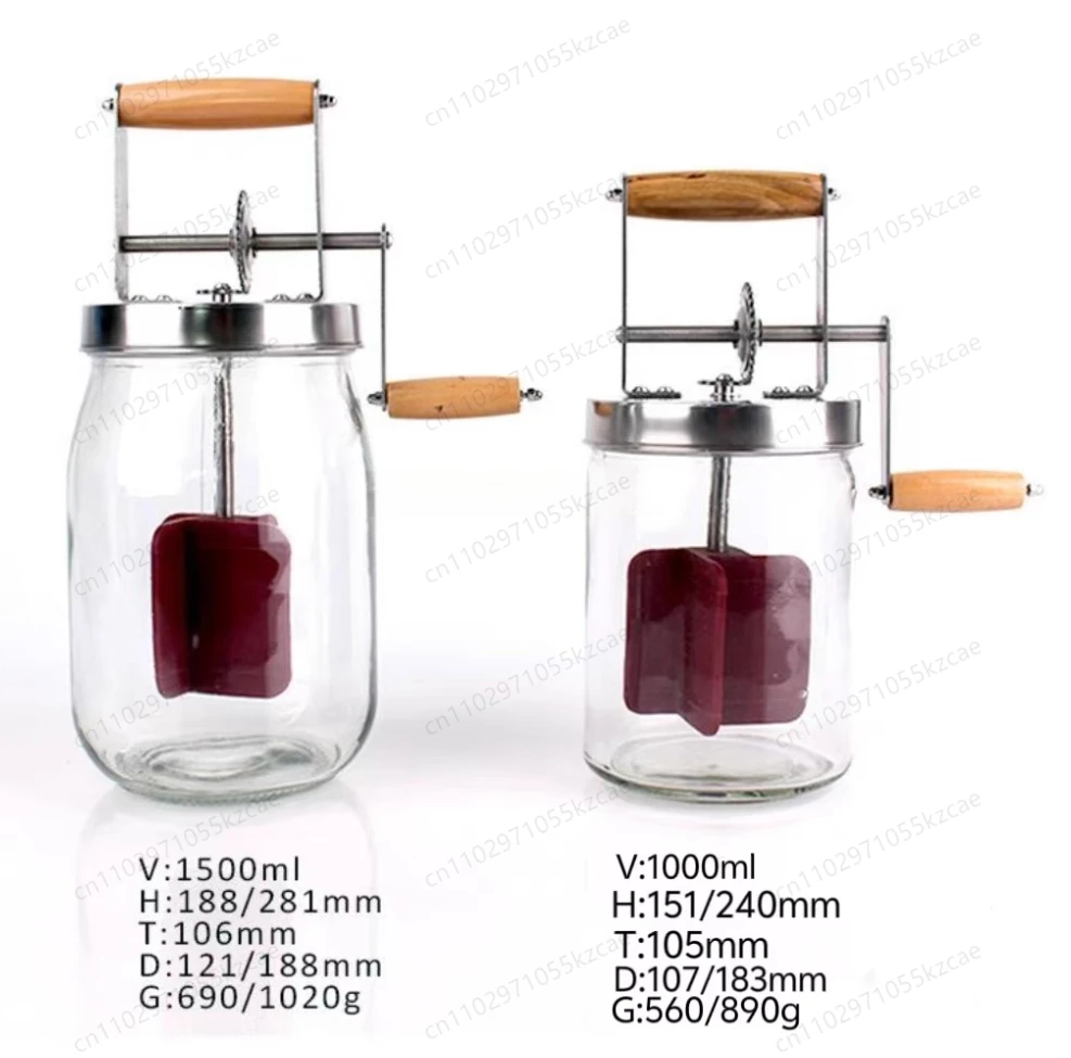 1.5L Food Grade Butter Mixer – Glass Bottle Blender for Kitchen Cream & Butter Homemade