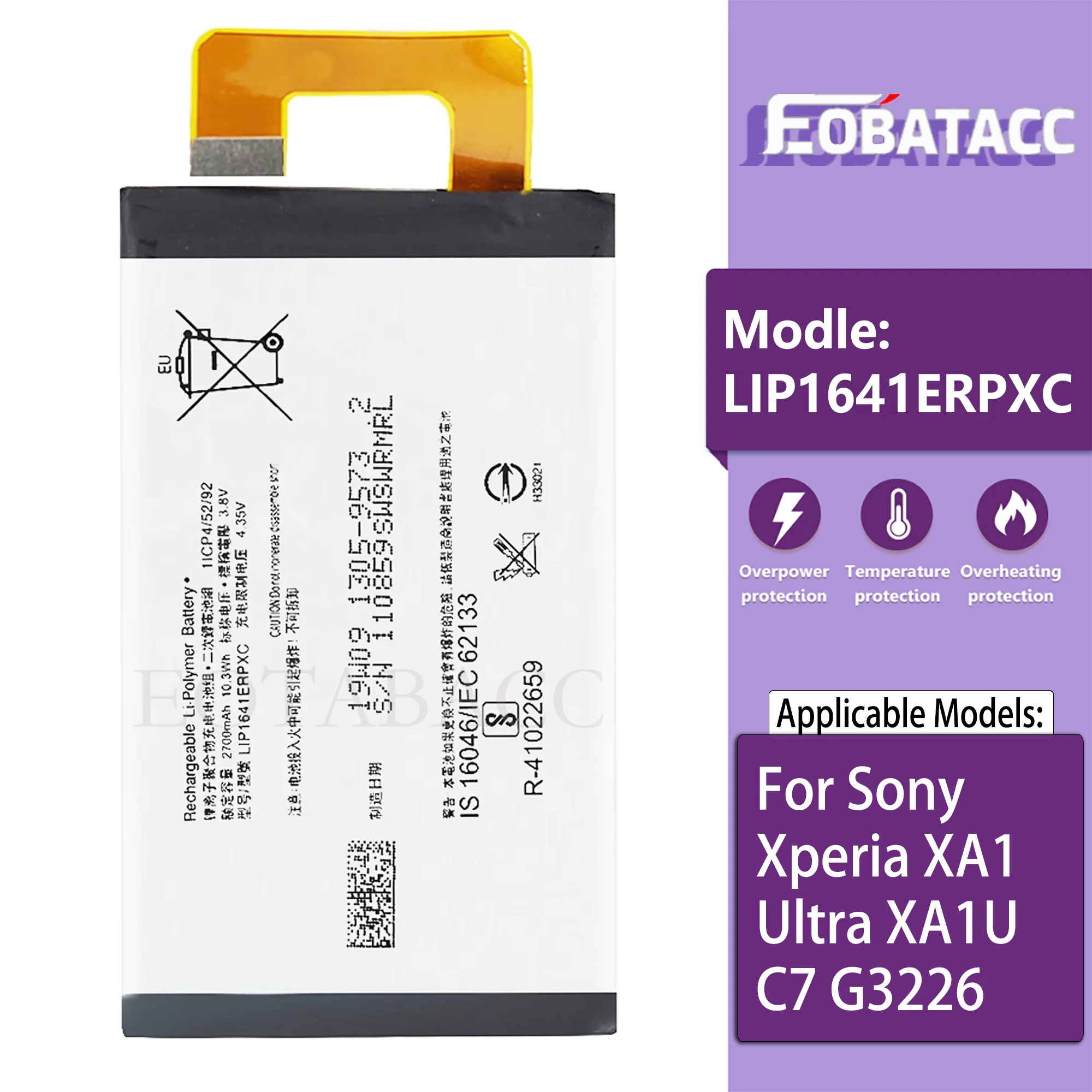 100% New Original Battery LIP1641ERPC For Sony XA1U/XA1 Ultra/G3223/C7/G3221/G3212/G3226 Battery + Free Tools