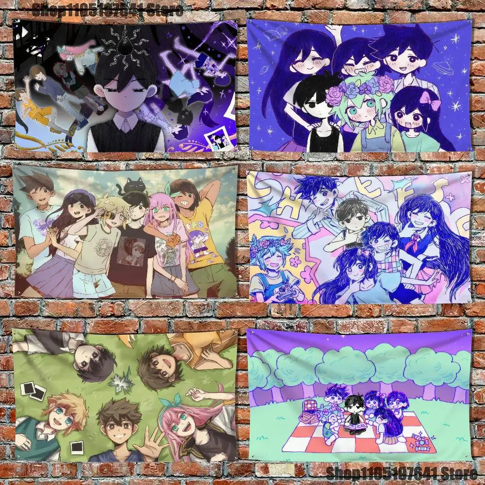 

Game O-Omori Sunny and Mewos Flags for camping living room bedroom party carnival booth interior decorations