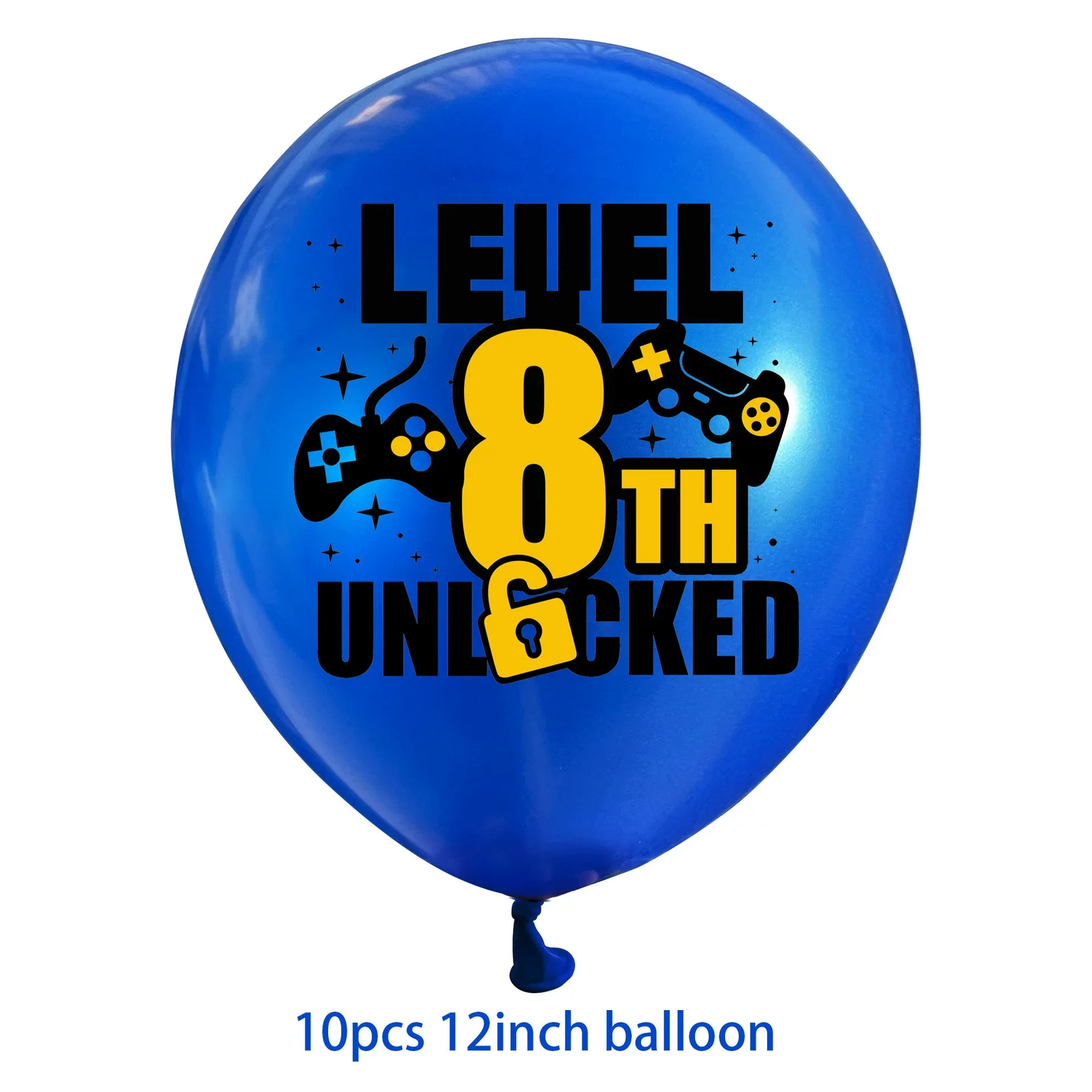 10 Stück 12 Zoll blaue Gamepad-Zahlen-Latexballons zum 8. bis 13. Geburtstag, Spiel auf Abbildung, Thema, Ballon, Geburtstagsparty-Dekorationen – Detail 2