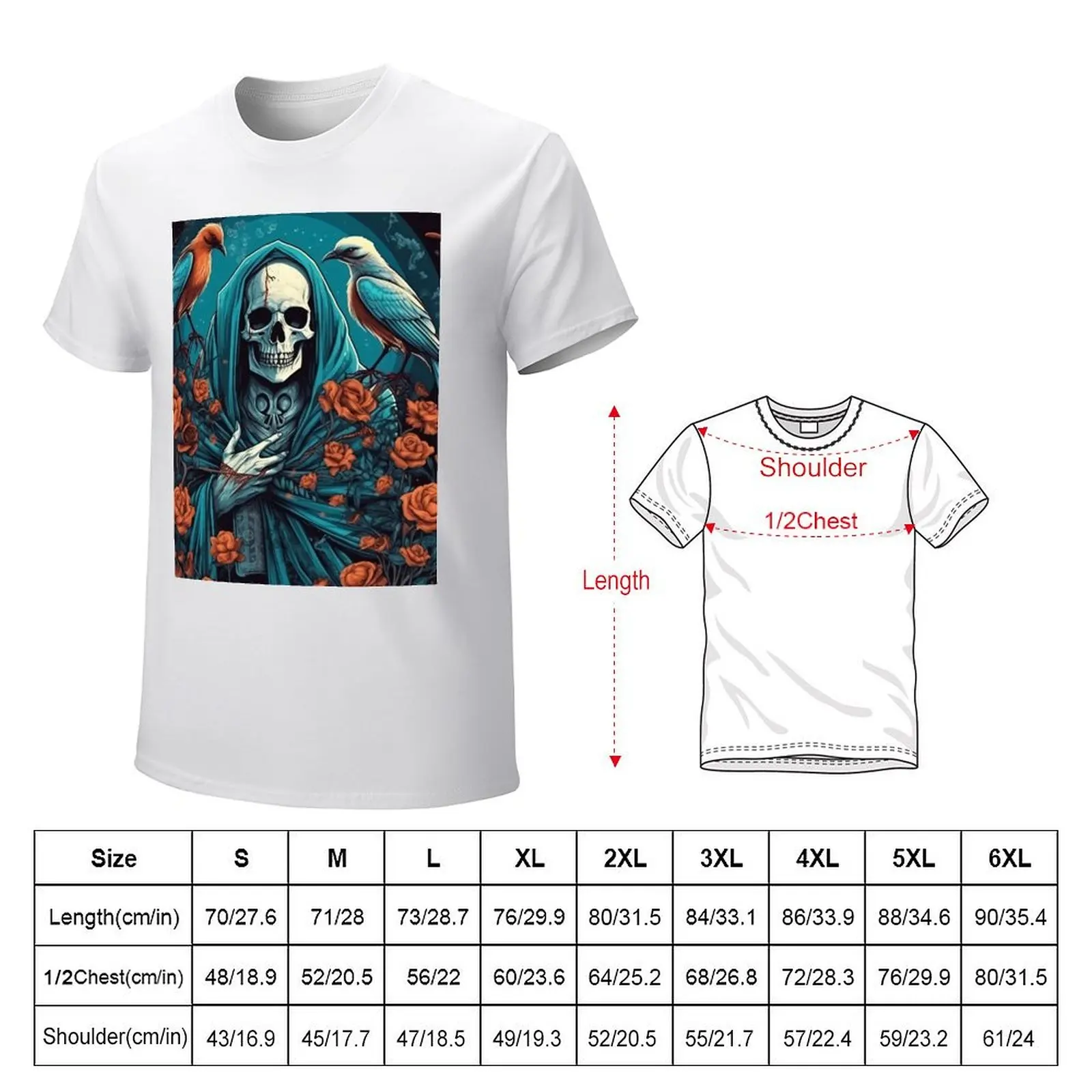 Nuestra Se?ora de la Santa Muerte Mother of Death T-shirt customs hippie clothes Aesthetic clothing men t shirt