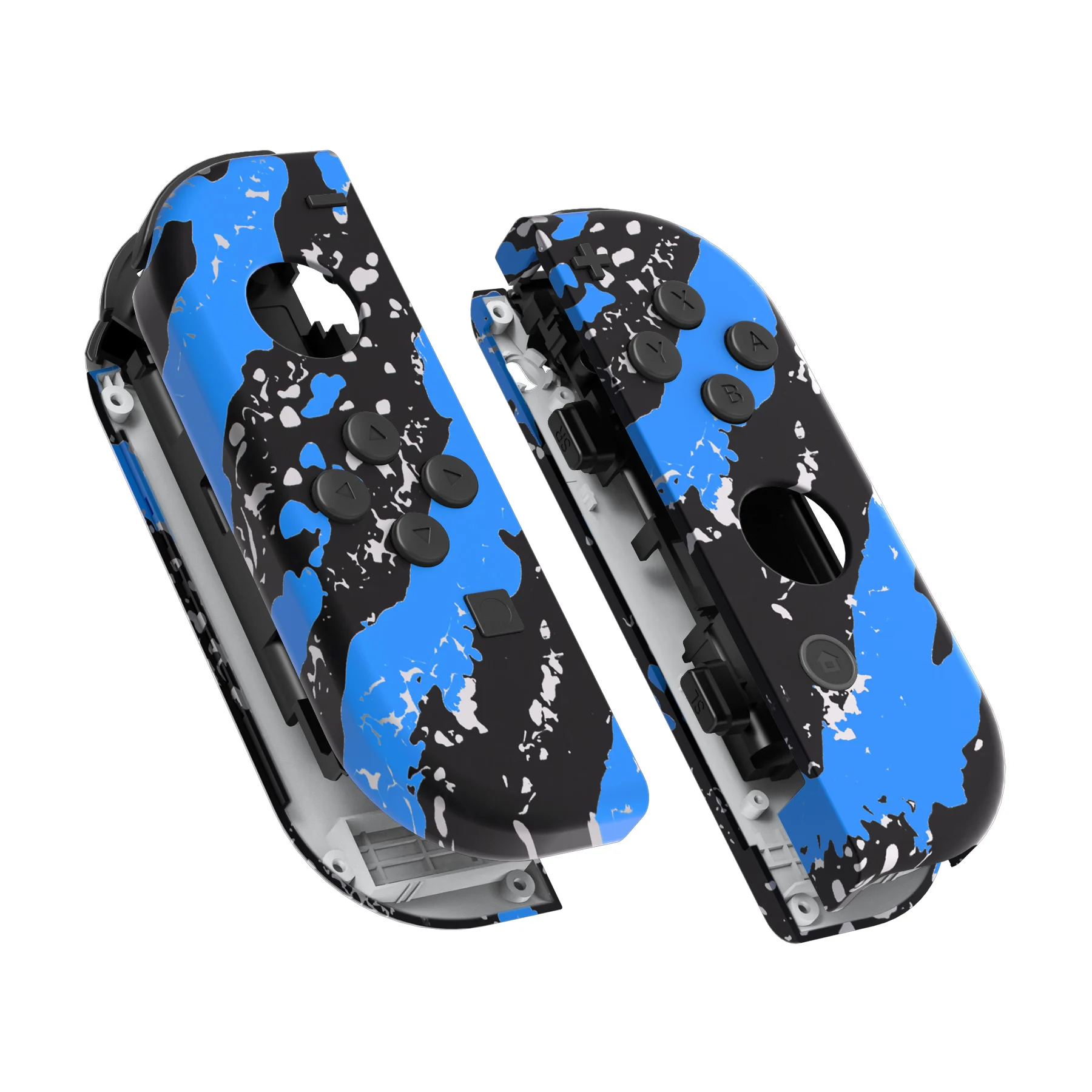 eXtremeRate Custom Patterned Controller Housing Shell Case with Full Set Buttons for NS Switch JoyCon & OLED Joycon - Wood Grain