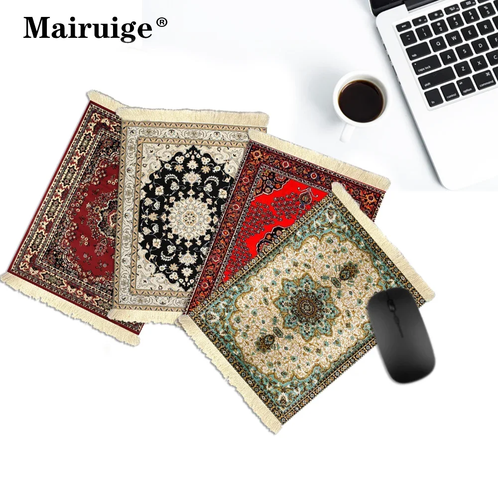 Persian rug keyboard mouse pad bohemian game room decoration desk mousepads with tassel coaster small portable placemat mats