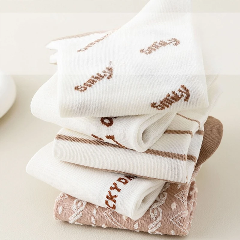 1/5 زوج من الجوارب القصيرة اللطيفة والبسيطة والمريحة للنساء مناسبة لربيع وصيف، جوارب قصيرة غير رسمية متعددة الاستخدامات منخفضة القطع #3