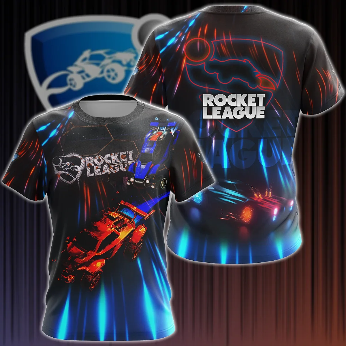 Rocket League 3D-Druck T-Shirt für Erwachsene und Kinder, Sommermode, lässig, kurzärmelig, Gaming-Grafik-T-Shirt, Streetwear, locker geschnittenes Oberteil mit Rundhalsausschnitt – Detail 4