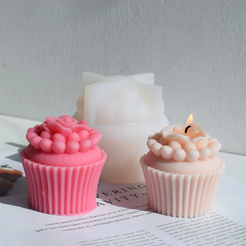 3D Muffin Tasse Blume Rose Kerze Silikon Form DIY Rose Papier Tasse Kuchen Schokolade Backform Handgemachte Seife Eiswürfel, Der Werkzeug