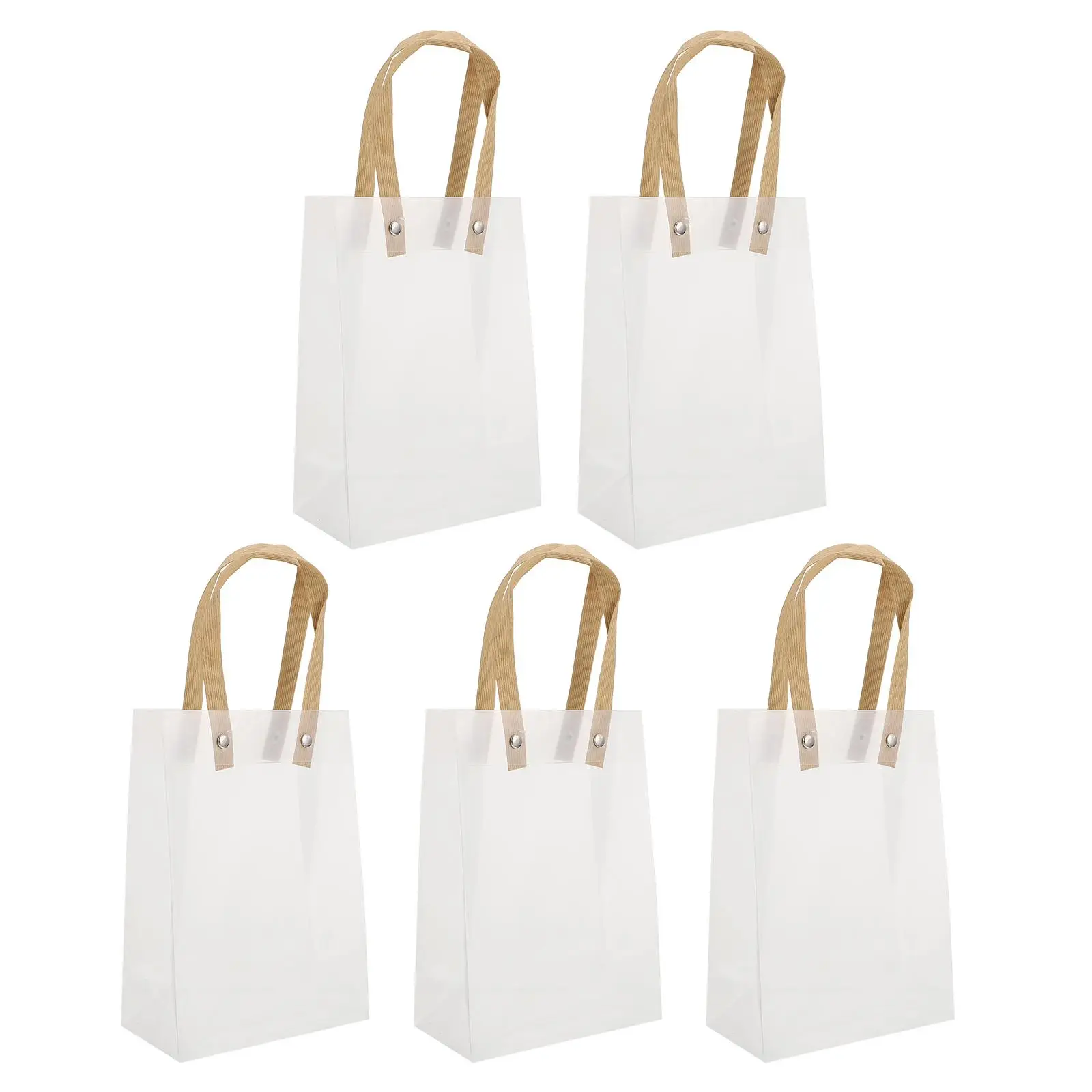 

5 Pcs Gift Bags Wedding Wrapping Transparent PVC Tote Packing Lightweight Portable Fashionable Elegant Design Safe Durable High
